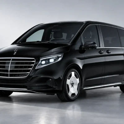 Mercedes Classe V noire pour transport en van avec chauffeur privé à Paris