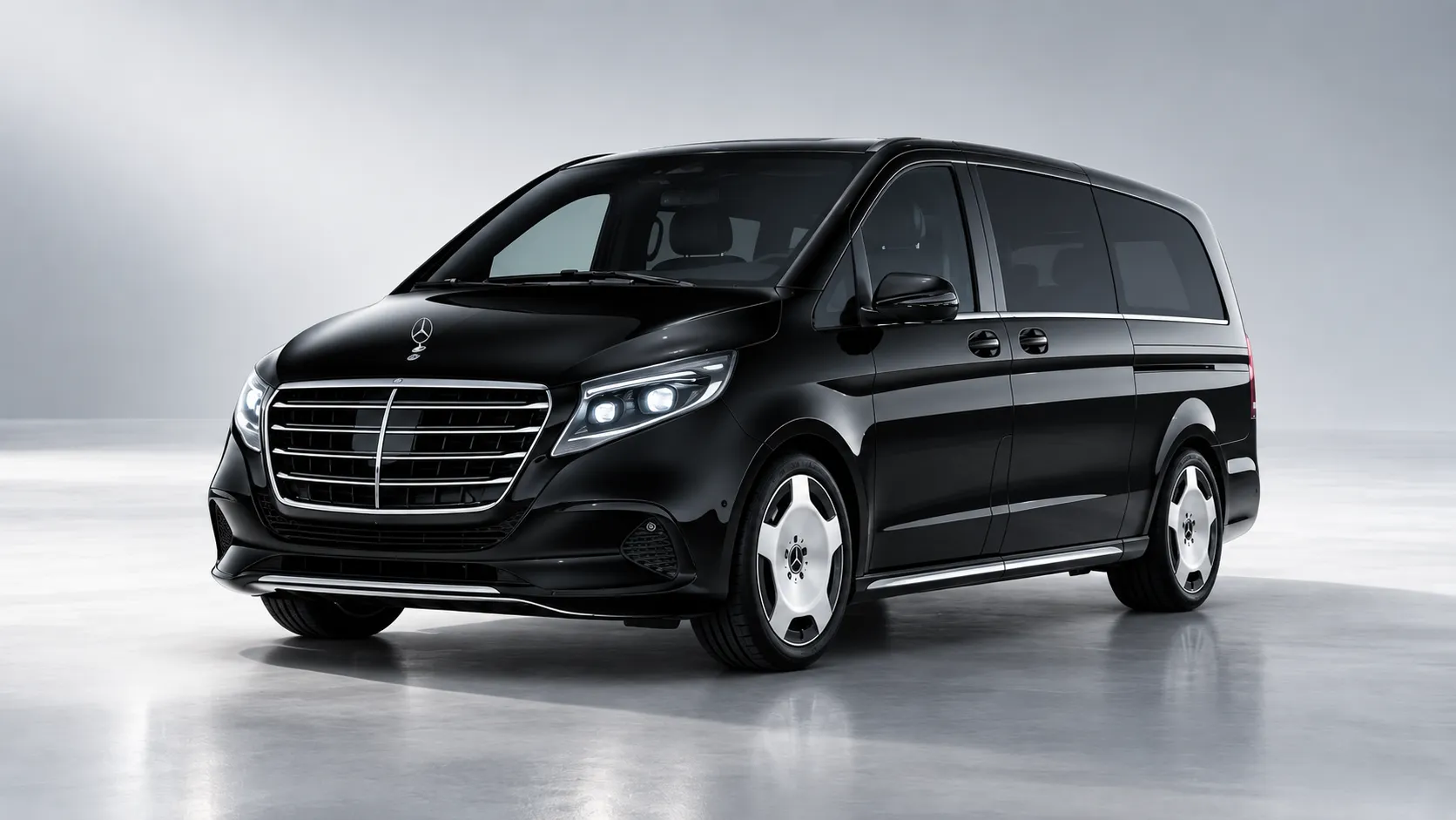 Mercedes Classe V noire pour transport en van avec chauffeur privé à Paris