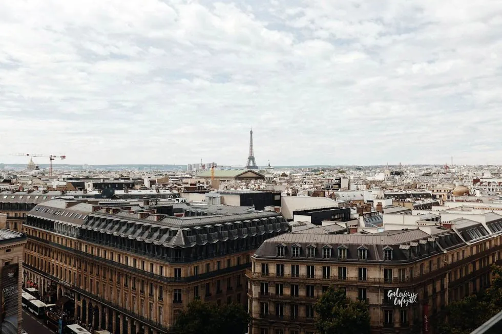Toits de Paris avec la tour Eiffel à l’arrière-plan